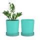 thumbnail image 1 of Uxcell 2 Paquete de Macetas de 4.5 pulgadas Macetas de Plástico con Agujeros de Drenaje para Plantas de Interior Aqua, 1 of 7