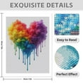 thumbnail image 3 of Diamond Art Kit for Adults, Colorful Heart Dripping Paint Diamond Painting for Adults Beginners, 5D DIY Diamond Art Painting Kits, Colorful Diamond Painting Craft for Home Decor 12x16, 3 of 7