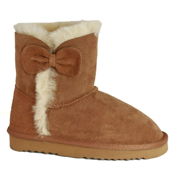 Eastern Counties Leather Boys/Girls Coco Bow Detail Sheepskin Boots