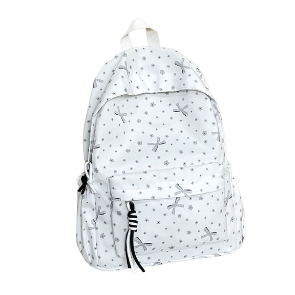 Weebloom Bow School Backpack For Kids Girls Cute Polka Bow Backpack Versatile Casual Daypack Lightweight Large Bookbag Middle High School College Black