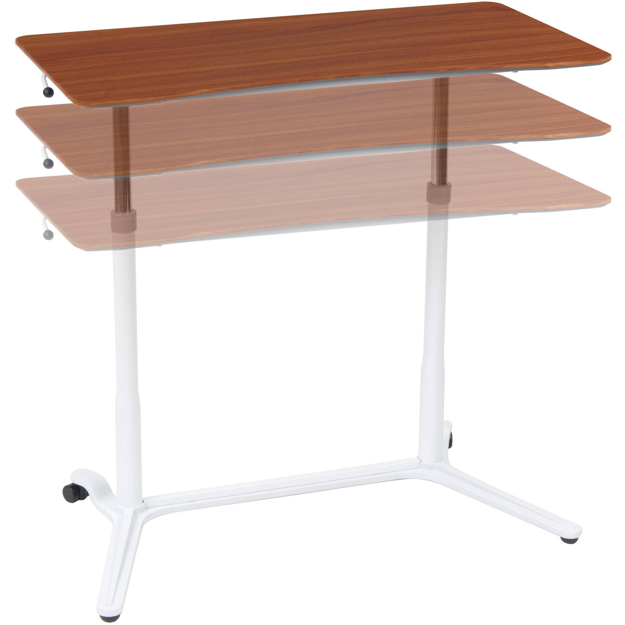 Calico Designs Sierra Adjustable Height Sit-to Stand Desk in White / Cherry # 51231 - image 2 of 4
