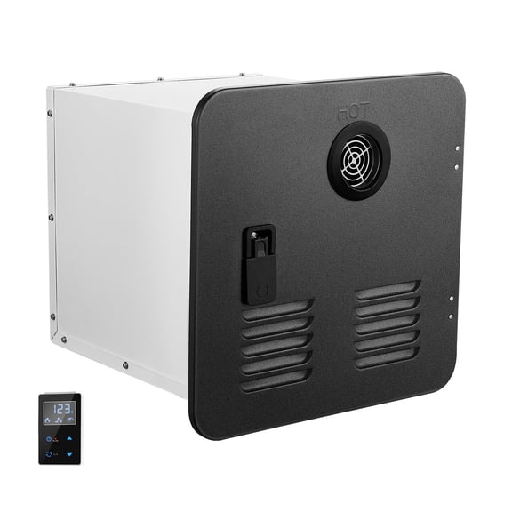 RV Tankless Water Heater with Remote, 42000 BTU Instant Hot Water System for RV Showers, 15x15 Inch Black Door, Ideal for RV Living and Family Use.