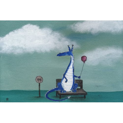 Marmont Hill - "Andrea Dragon Bus Stop" by Andrea Doss Painting Print on Wrapped Canvas