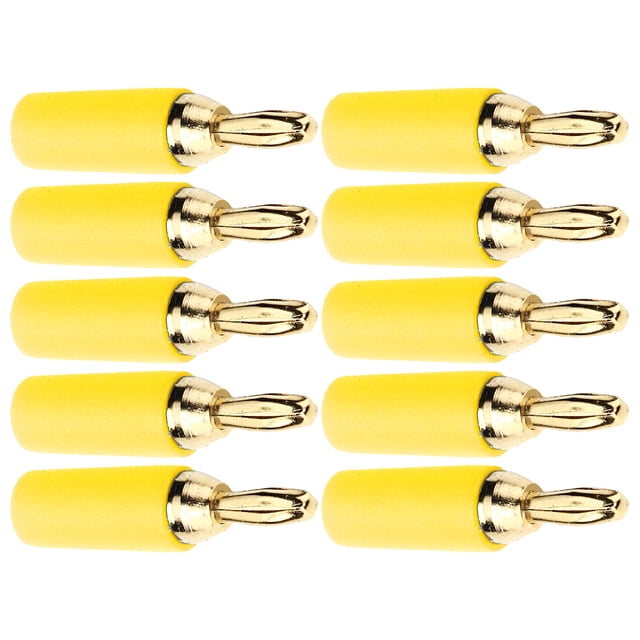 Bananas Connector Kit, Gold Plated Brass Banana Plug Durable For Connection Yellow