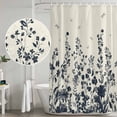 thumbnail image 5 of Navy Botanical Shower Curtain, Waterproof Shower Curtains for Bathroom, Blue Dragonfly Flower Leaf Retro Style Washable Fabric Bathtub Curtain Set Bath Decor with 12 Hooks Long 72"x84", 5 of 8