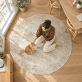 5x5 Beige Round Rug 6ft Circle Living Room Area Rugs Non-slip - Walmart.com