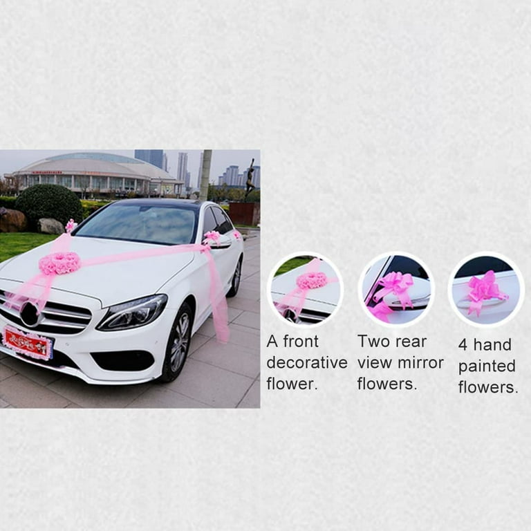 Wedding Car Front Flower Decoration Artificial Flowers with Ribbon