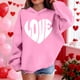 thumbnail image 3 of Sudadera con capucha y estampado de corazón de San Valentín, sudadera de manga larga para niños y niñas, chaqueta para niñas de talla mediana y grande., 3 of 7
