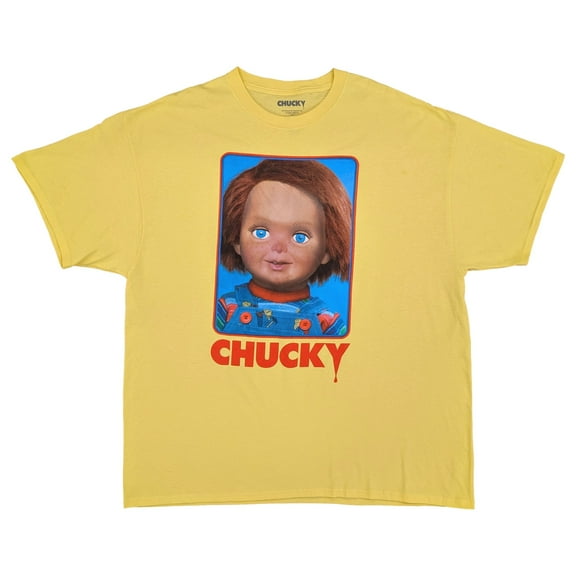 Chucky Mens Yellow Short Sleeve Halloween T-Shirt 2XL