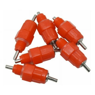 Water Nipple Chicken Feeder Poultry Supplies Hen Screw in Style 5215cm Fontainebleau 6PCS  Red