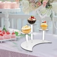 thumbnail image 6 of Esquirla 3 Tier Acrylic Cupcake Stand Half Moon Shelf Dessert Bakery Stand Rack for Pastry s Baby Showers Nail Polish Figurine Clear, 6 of 8