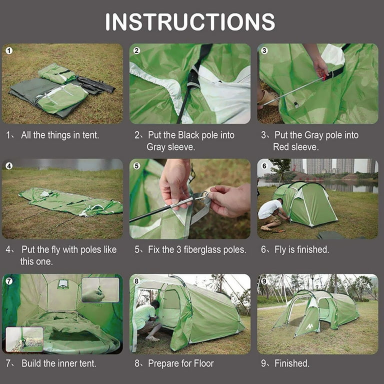 iClover 4/5 Person Tunnel Tent, Ultralight Backpacking