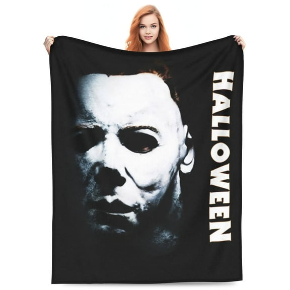 Halloween Michael Myers printed flannel blanket, multi-purpose for bed, car, sofa, living room, travel 80x60