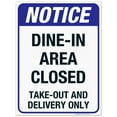 thumbnail image 1 of Dine-In Area Closed Sign, COVID-19 Coronavirus Business Sign, 18x24 Corrugated Plastic, 1 of 1