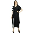 thumbnail image 5 of Bimba Womens Long Rayon Side Pannels Kaftan With Belt Designer Cover Up Caftan Maxi Night Dress, 5 of 8