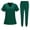Dark Green-51117AA, variant on Scrubs Sets for Women Stretch V-Neck Top & Straight Leg Pants Nurse Working Uniforms with Pocket