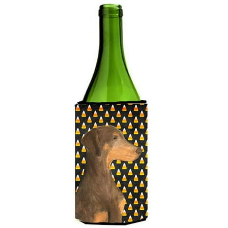 

Doberman Candy Corn Halloween Portrait Wine bottle sleeve Hugger - 24 Oz.
