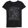 thumbnail image 1 of Junk Food - Camiseta con gráfico del Capitán América para mujer, color negro, grande, 1 of 2