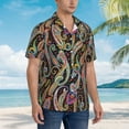 thumbnail image 2 of Salouo Watercolor Romantic Paisley for Hawaiian Shirt for Men,Summer Beach Casual Short Sleeve Button Down Shirts Men's Regular-Fit Short-Sleeve Print Shirt -3X-Large, 2 of 6