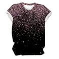 thumbnail image 4 of Prolriy Hauts d'Été pour Femmes 2025 T-Shirt Décontracté à Manches Courtes Col Rond Imprimé Cristal Brillant Printemps Rose m, 4 of 4