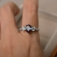 thumbnail image 4 of Alexandrite promise ring,pear cut, color change gemstone, solid sterling silver, three stone ring, 4 of 4
