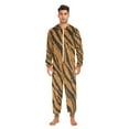 thumbnail image 3 of 1 Piece Adult Onesie Pajamas Cozy & Loose-Fit Sleepsuit Loungewear with Pockets Tiger Stripes Pattern X-Small, 3 of 7