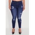 thumbnail image 4 of Women's Plus Size WAX Distressed High Waisted Skinny Jeans, 4 of 5