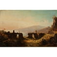 thumbnail image 3 of Friedrich August Elsasser 14x11 Black Modern Framed Museum Art Print Titled - View from the Ancient Theatre in Taormina (1838), 3 of 5