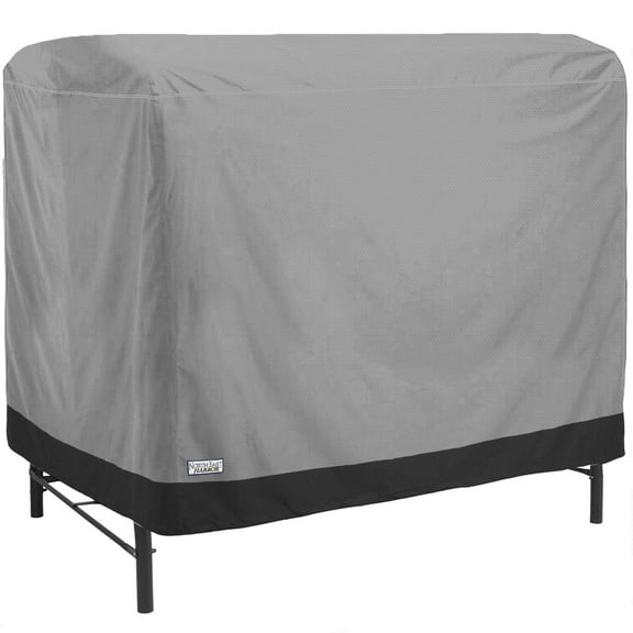 NEH Outdoor 2-Seater Patio Canopy Swing Cover - 78"L x 60"W x 56"H - Breathable Material, Sunray Protected, and Weather Resistant Storage Cover, Gray with Black Hem