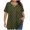 Army Green, variant on Plus Size Tops Sevevn Women's Fashion Summer Printed Plus Size Short Sleeve V-Neck Blouses Women's T-Shirts