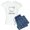 With Blue Strpe Pant, variant on CafePress - Molar Bear Polar Tooth Bear Pajamas - Women's Short Sleeve Print T-Shirt and Pants Light Cotton Pajama Set