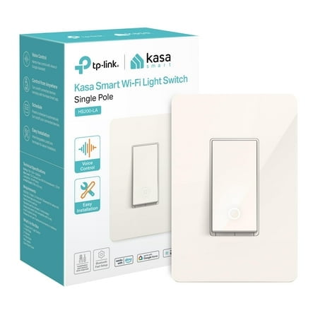 Kasa Smart Light Switch HS200-LA, Single Pole,Neutral Wire Required, 2.4GHz Wi-Fi Light Switch Compatible with Alexa and Google Home, UL Certified, No Hub Required, Light Almond