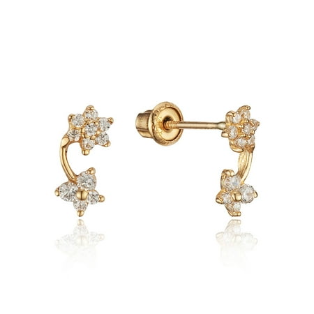Gold stud earrings for baby girl