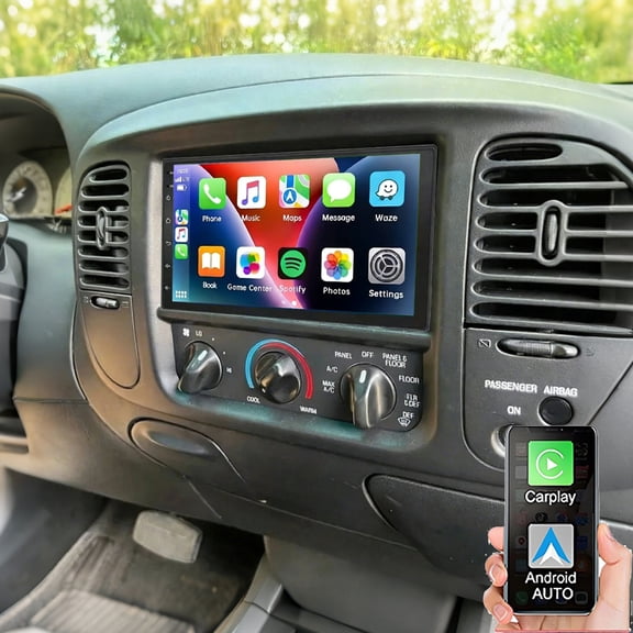 Gsuatey Android Car Radio Stereo for Ford F150 1997-2004 with Wireless CarPlay Android Auto, 7" Touchscreen Built-in Bluetooth GPS Navi WiFi Backup Camera MIC