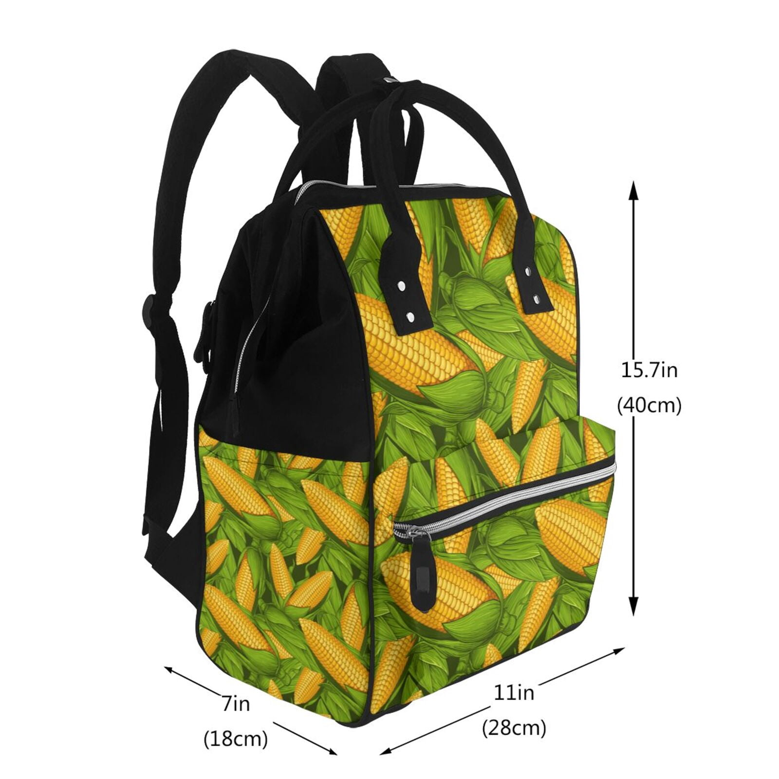 Ratiio Fresh Corn 1 Mummy Backpack - Waterproof Twill Canvas, Large Capacity Diaper Bag with Multiple Pockets and Adjustable Straps