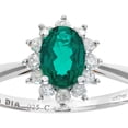 thumbnail image 3 of 9ct White Gold Jewelco London 1/4ct Diamond Oval Emerald Royal Oval Ring 10mm, 3 of 8