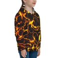 thumbnail image 3 of Lsque Orange Lightning Patten Youth Hoodie Sweatshirt Pullover with Kangaroo Pocket Boys and Girls Hoodie Warm Hoodie for Kids-Small, 3 of 6