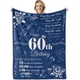 thumbnail image 1 of LHSHID Happy 60th Birthday Decorations Blanket Flannel Soft and Comfortable Anti static Bed Sofa Blanket 60x80in, 1 of 6
