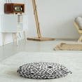 thumbnail image 3 of Monochrome Round Floor Cushion with Handle, Aztec Traditional Style Tribal Minimalist Pattern Geometric Modern, Pillow for Living Room & Dorms, 18" Round, Charcoal Grey and White, by Ambesonne, 3 of 4
