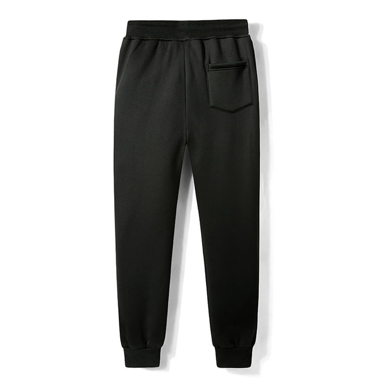 jsaierl Men's Fleece Sweatpants Sherpa Lined Sweatpants Winter Warm Pants  Lounge Athletic Drawstring Pants with Pockets 
