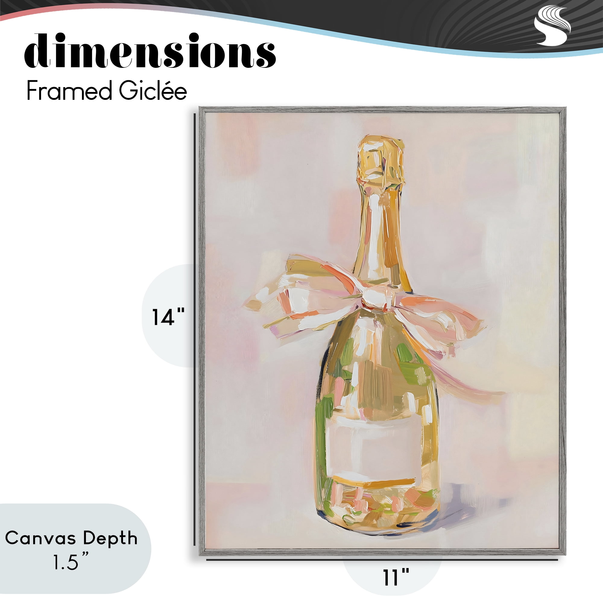 Stupell Industries Pink Champagne Celebration Gray Framed Giclee Art, design by The Prints Vibe