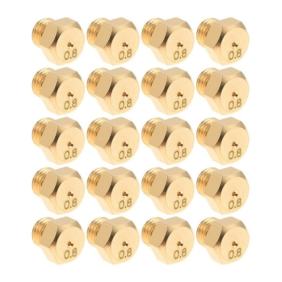 20pcs 1/4" Brass Nozzles 0.8mm Spray Hole for Propane Natural Gas Grill Burners