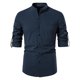 thumbnail image 1 of Camisa de Lino Y Algodón Para Hombre de Primavera Y Verano, Camisa Informal de Manga Larga Con Cuello Levantado Odeerbi ODB-6, 1 of 9