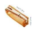 thumbnail image 3 of 1Pc Nylon Mesh Zipper Bags, 7.5" Transparent Makeup Brush Pouch, Portable Cosmetic Bags, Rectangle Pencil Case Organizer for Travel, Lipstick, Earphone, Keys - Orange, 3 of 6