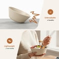 thumbnail image 4 of Homienly Premium Wheat Straw Bowls, Unbreakable Large Cereal Bowl Set of 6, Alternative to Plastic Bowls, Microwave & Dishwasher Safe 50 OZ Big Bowl for Home, Outdoor- Beige, 4 of 9