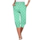 thumbnail image 1 of Mujeres Capri Pantalones Elástico Corbata Cintura Suelta Ajuste con Bolsillos, Casual Y Cómodo Pantalones de Cintura Elástica para las Mujeres, 1 of 6