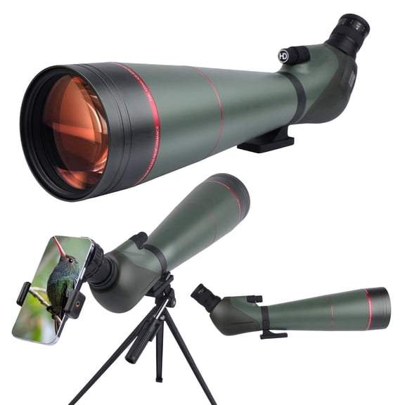 NEYLANG 25-75x100mm Spotting Scope ,Waterproof Large Lens Angled Spotting Scopes with Table Tripod Phone Holder for Target Shooting Bird Watching Stargazing Hunting Archery