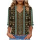 thumbnail image 3 of TaTaai 2026 Summer V Neck Quarter Sleeve Tunic Tops for Women Casual Loose Fit Print Tees Solid Color Stretchy Blouses Spring Daily Vacation Wear Gift, 3 of 6