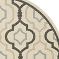 thumbnail image 3 of SAFAVIEH Courtyard Nina Geometric Trellis Indoor/Outdoor Area Rug, Beige Black/Aqua, 7'10" Round, 3 of 6