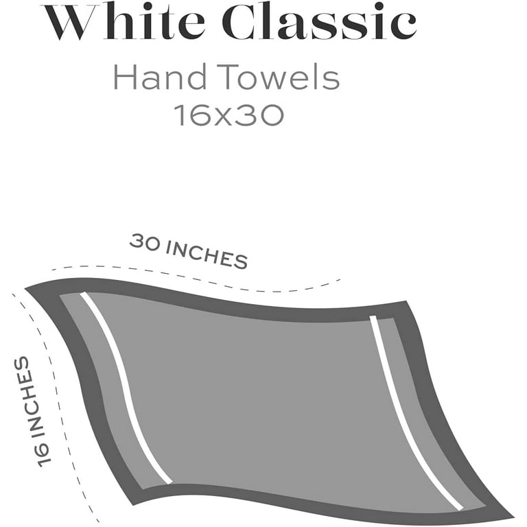 White Classic Luxury White Hand Towels - Soft Circlet Egyptian